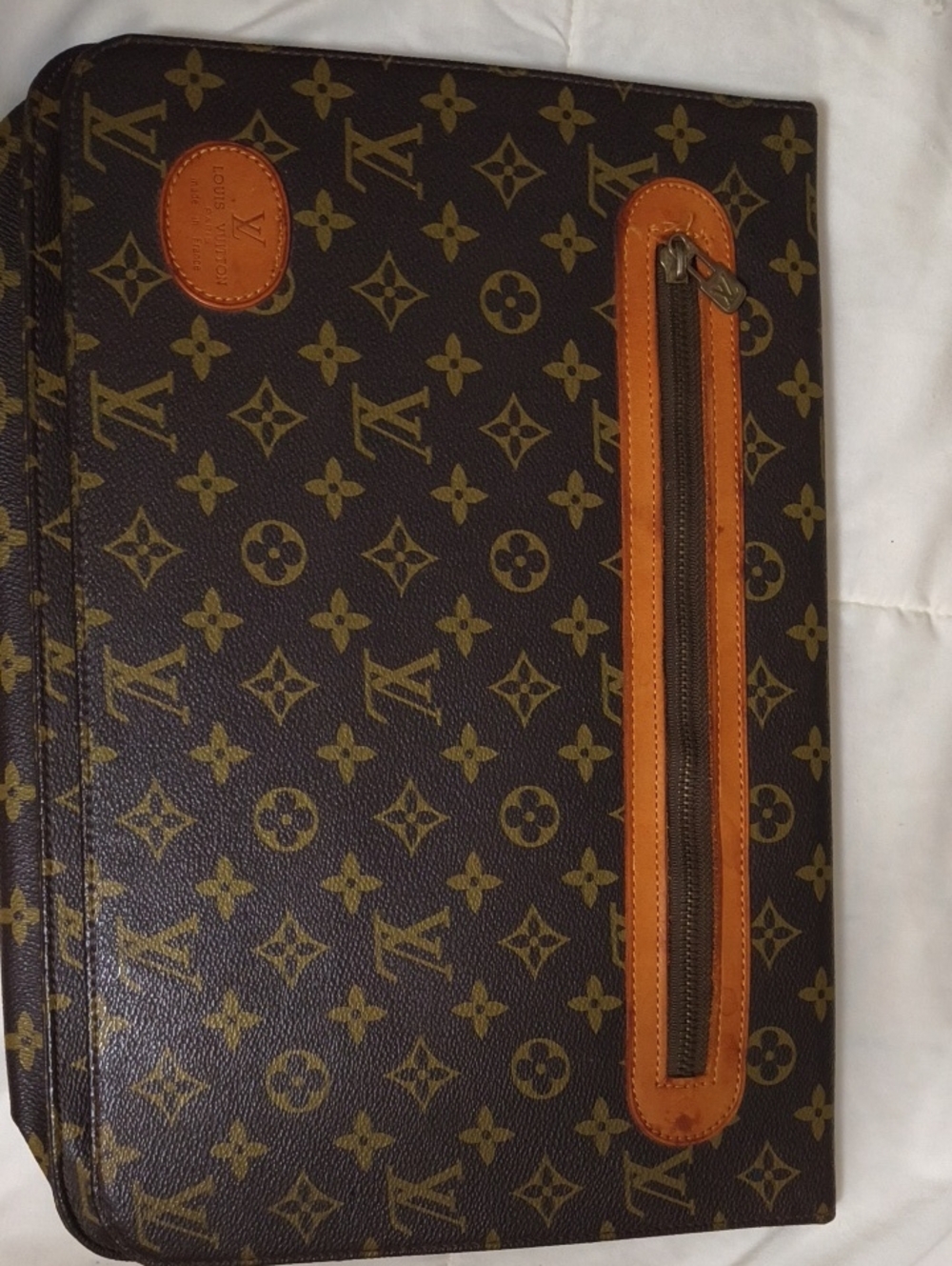 Louis Vuitton Monogram Canvas Unisex Zipper Folio/Documents Folder Brown and Tan